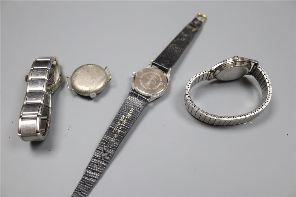 Four assorted wrist watches including West End Watch Co.